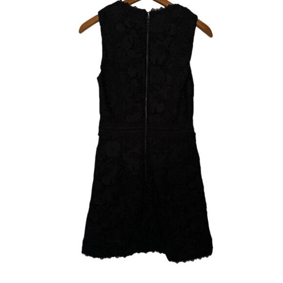 Alice + Olivia NWT Lennon Black Lace V-Neck Sheath Mini Cocktail Dress- Size 2 - Picture 7 of 11
